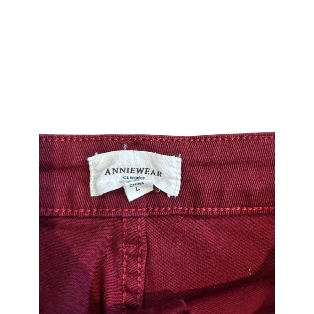 Anniewear Women's Long Burgundy Wide Bottom Pants - Picture 3 of 6